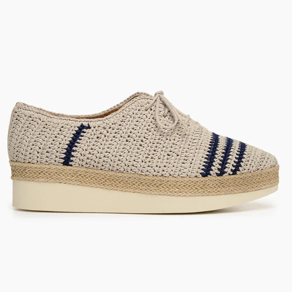 Coclico Women's crochet paddle oxford shoe platform wedge Size 36 US 5.5